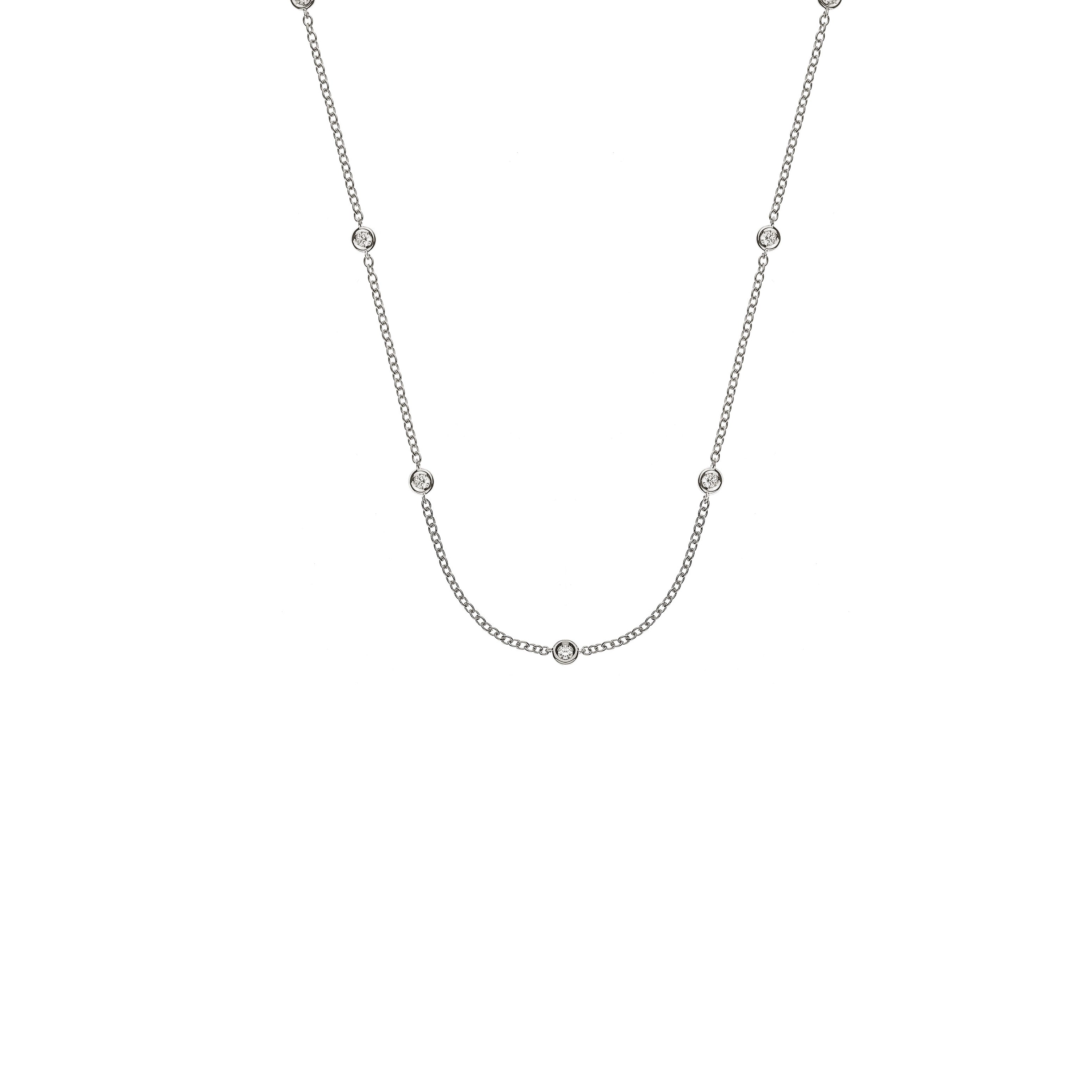 Weissgold 750 Collier mit 11 Brillanten (H SI, 0.30 ct), 45 cm