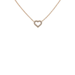 Rotgold 750 Collier 'Herz' mit 20 Brillanten (H SI, 0.08 ct), 45 cm