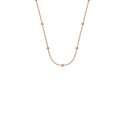 Rotgold 750 Collier, 11 Brillanten mit insgesamt 0.30ct., 45cm Länge