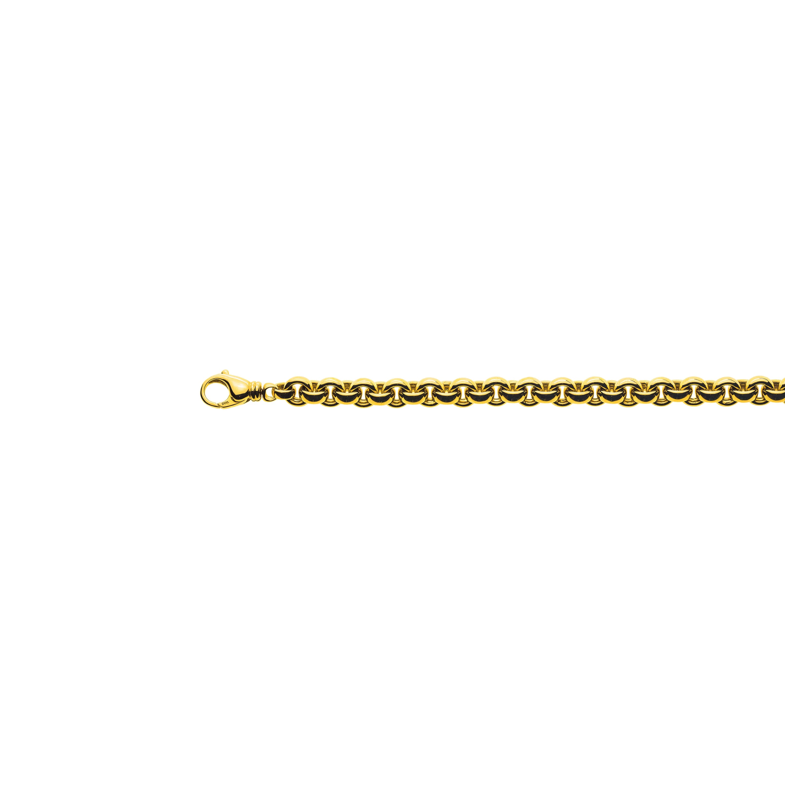 Gelbgold 750 Collier, Handarbeit, 45cm Länge, 9.5mm Breite