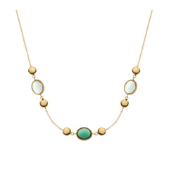 Améthyste et tourmaline – L'élégance en or | Collier en or jaune 750
