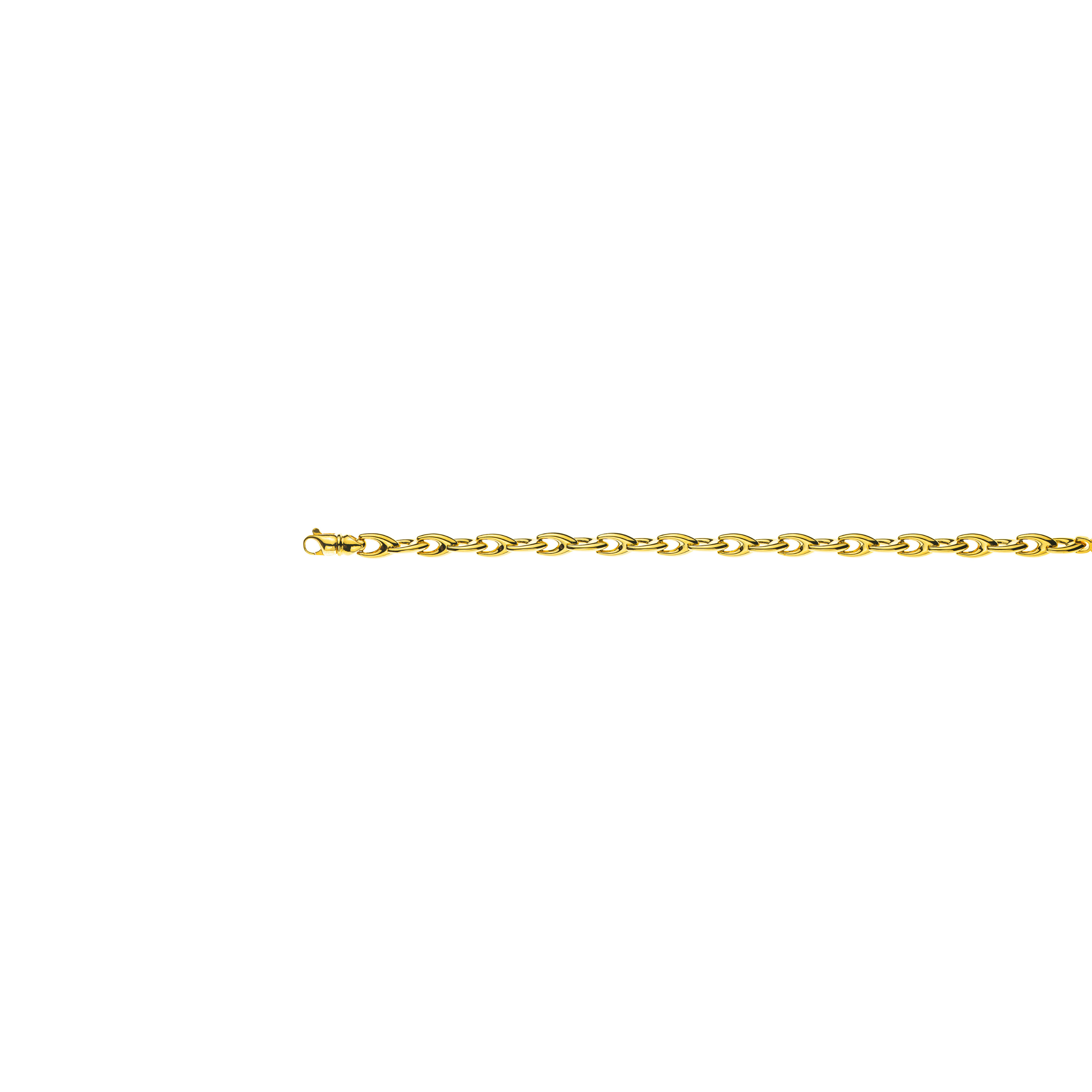 750er Gelbgold Collier: Elegante V-Form, 6mm Breite, 45cm Länge