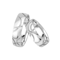 Oberturm Trauringe Classics in Weissgold F206