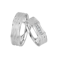 Oberturm Trauringe Classics in Weissgold mit Diamanten F208