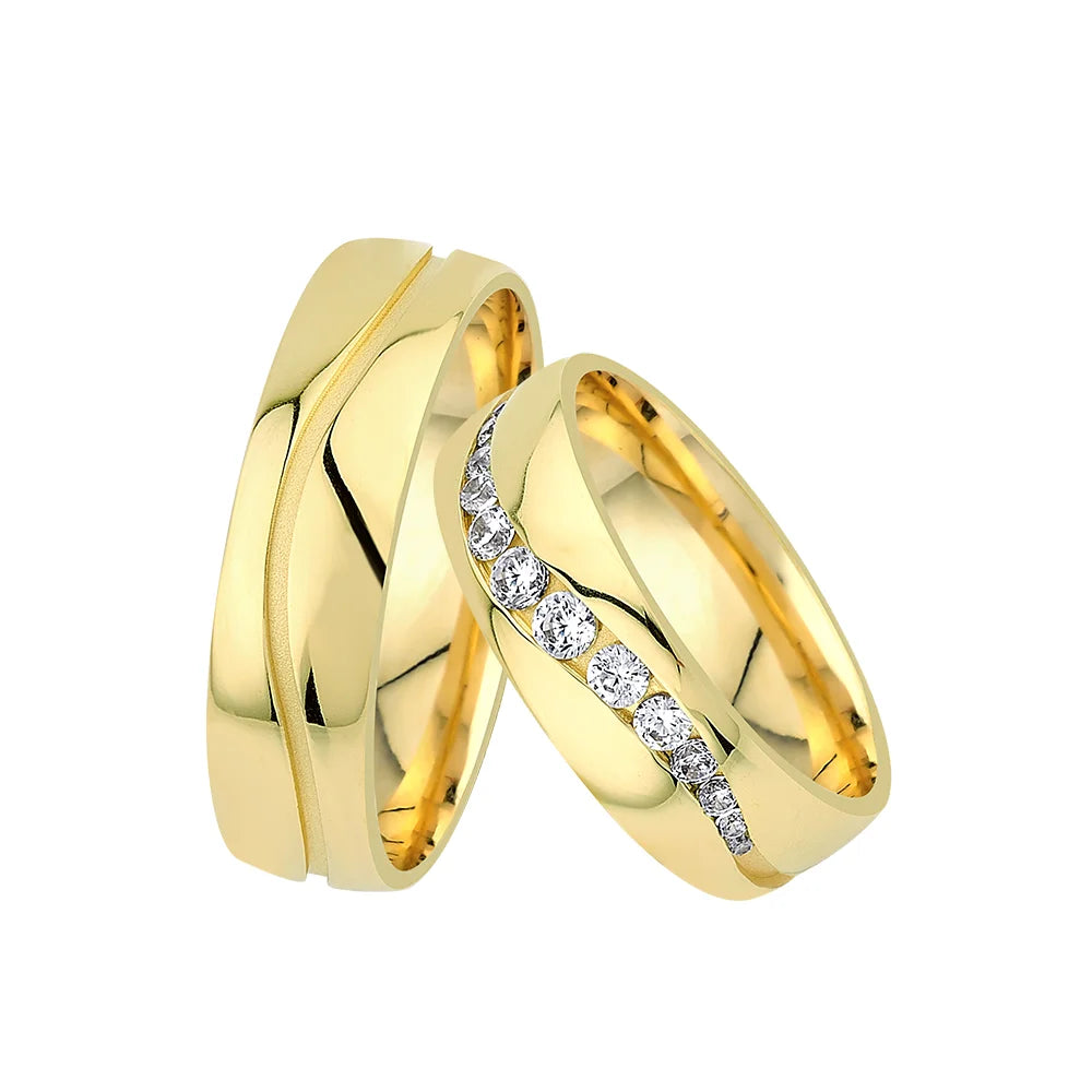 Oberturm Classic Gelbgold Trauringe mit Diamanten kaufen F309