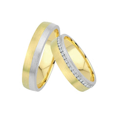 Oberturm Trauringe Classics in Gelbgold/Weissgold mit Diamanten, F409