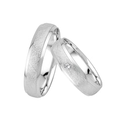 Oberturm Trauringe Classics in Weissgold mit Diamant - F413