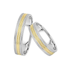 Oberturm Trauringe Classics in Weissgold/Gelbgold F501