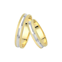 Oberturm Trauringe Classics in Weissgold/Gelbgold F503