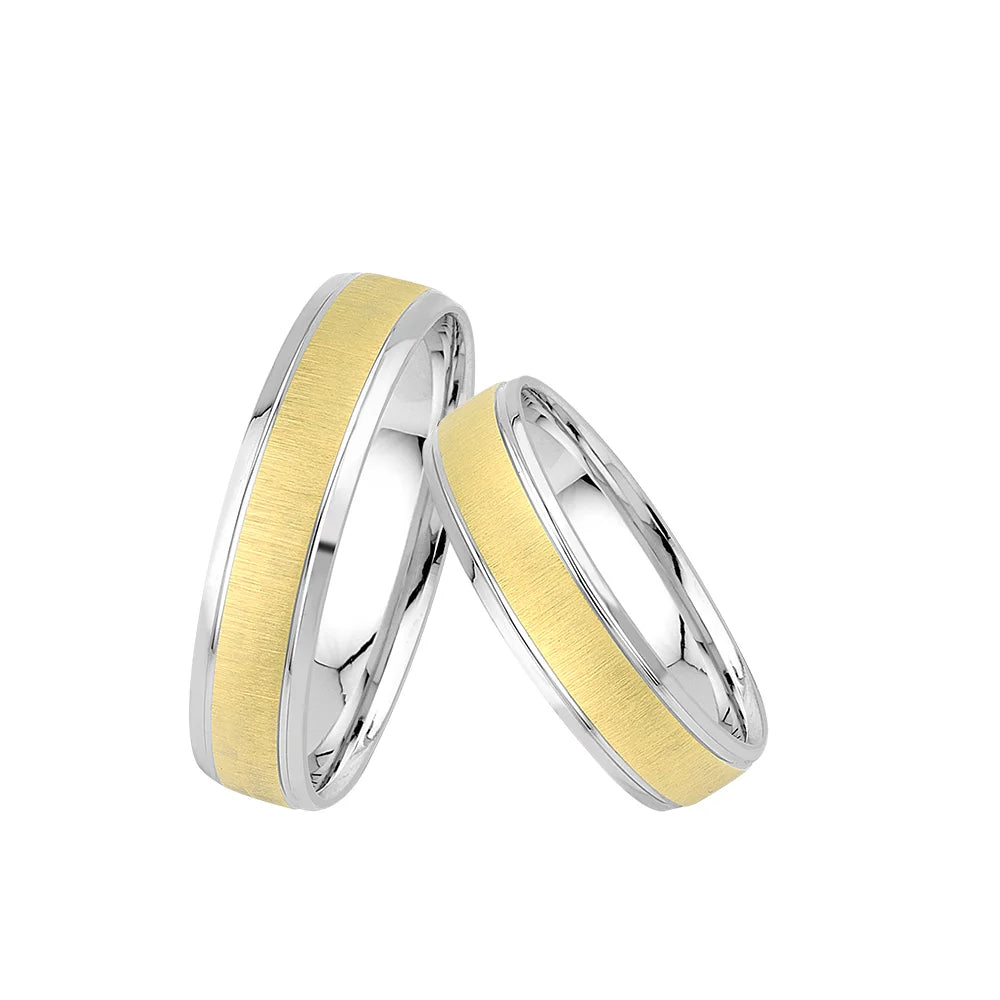 Oberturm Trauringe Classics in Weissgold/Gelbgold F504