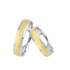 Oberturm Trauringe Classics in Weissgold/Gelbgold F504