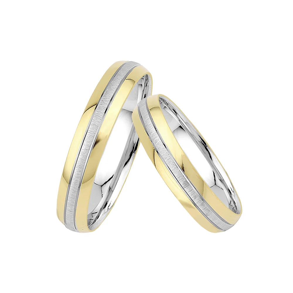 Oberturm Trauringe Classics in Gelbgold/Weissgold F510