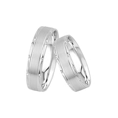 Oberturm Trauringe Classics in Weissgold F512