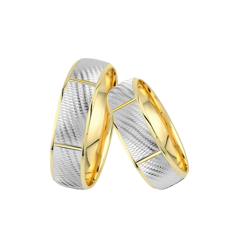 Oberturm Trauringe Classics in Weissgold/Gelbgold F513