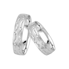 Oberturm Trauringe Classics in Weissgold F517