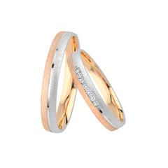 Alliances Oberturm Classics en or rouge/or blanc avec diamants F619