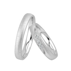 Oberturm Trauringe Classics in Weissgold mit Diamanten F623