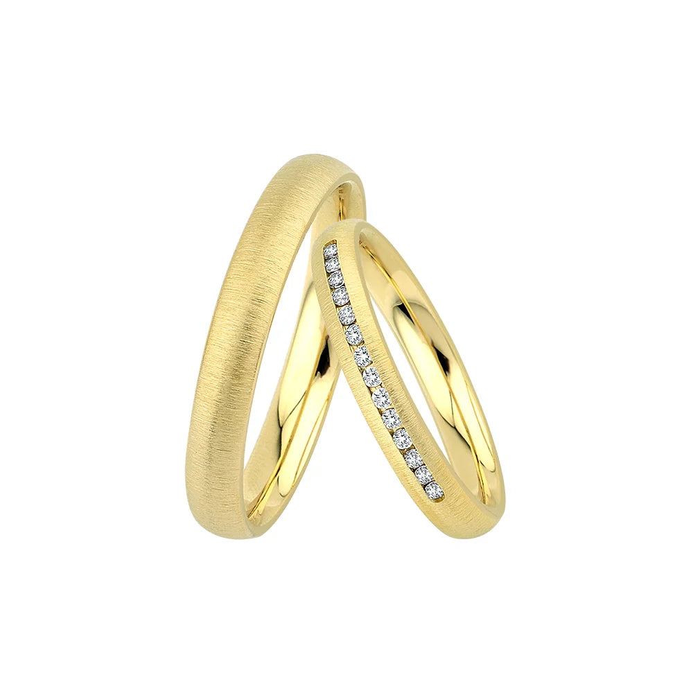 Oberturm Trauringe Classics in Gelbgold mit Diamanten F625