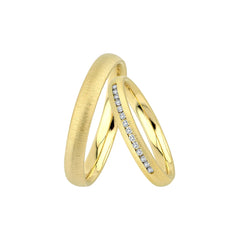 Oberturm Trauringe Classics in Gelbgold mit Diamanten F625