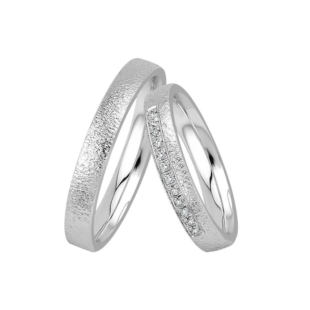 Oberturm Trauringe Classics in Weissgold mit Dimanten F626