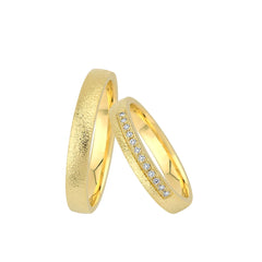 Oberturm Trauringe Classics in Gelbgold mit Diamanten F627