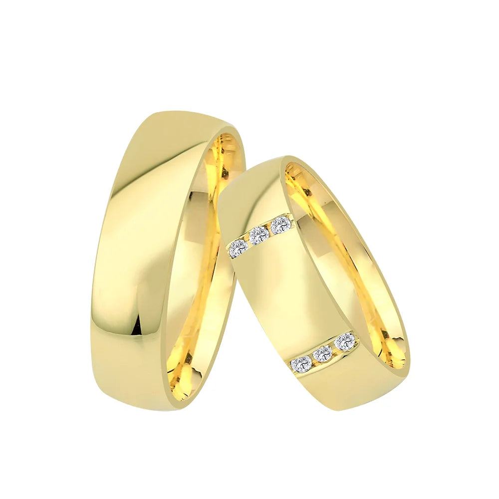 Oberturm Trauringe Classics in Gelbgold mit Diamanten F631