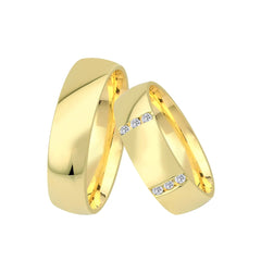 Oberturm Trauringe Classics in Gelbgold mit Diamanten F631