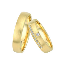 Oberturm Trauringe Classics in Gelbgold mit Diamanten F633