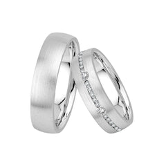 Alliances Oberturm Classics en or blanc avec diamants F638