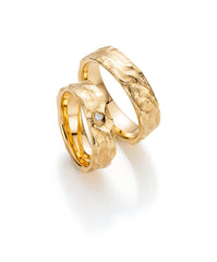 Fischer Trauringe 585 Apricotgold mit Diamant Design Kollektion