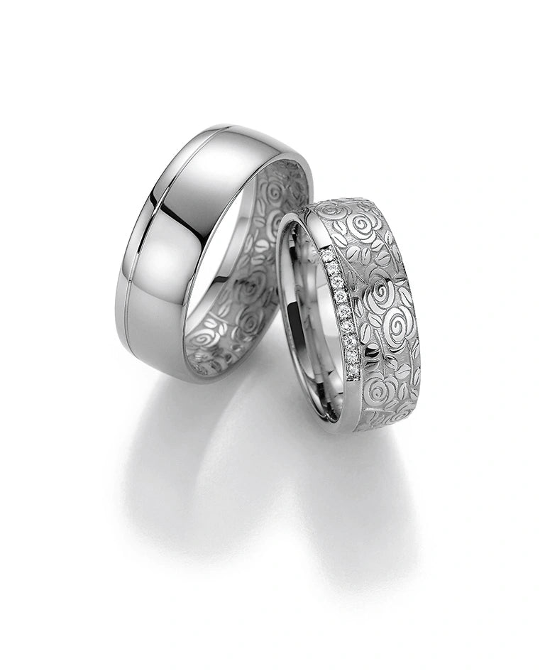 Fischer Trauringe Flora Rosenring Platin