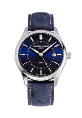 Frédérique Constant Classics Quartz GMT Herrenuhr Blau