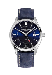 Frédérique Constant Classics Quartz GMT Herrenuhr Blau