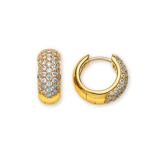 OBR1014 - Créoles en or jaune 750 avec 44 diamants HSI chacune