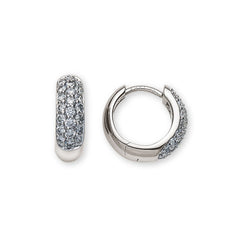 OBR2009 - Créoles en or blanc 750 avec 22 diamants chacune