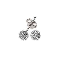 OBR2024 - Boucles d'oreilles diamants boules en or blanc 750 avec diamants