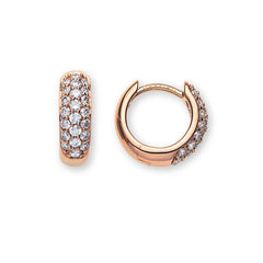 OBR3013 - Créoles en or rouge 750 avec 22 diamants chacune