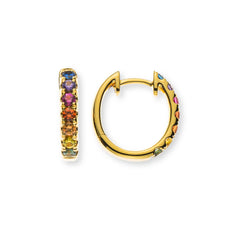 OFA1161 - Scharnier-Kreolen Rainbow Gelbgold 750 mit 14 runden Saphiren