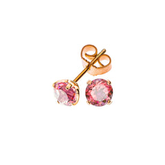 Ohrringe Rotgold 750 mit 2 Turmalinen Total 1.04ct. 4-Griff