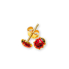 OGO1017 - Boucles d'oreilles coccinelle petites en or jaune 375