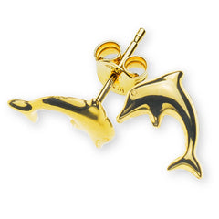 OGO1019 - Boucles d'oreilles dauphins en or jaune 750