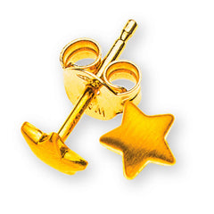 OGO1057 - Boucles d'oreilles puces étoile en or jaune 375 finition satinée