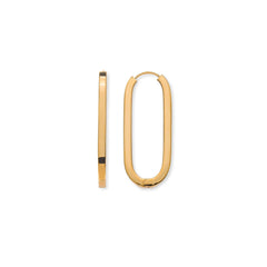 OGO1189 - Créoles à charnière en or jaune 750 de forme ovale polies