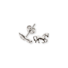 OGO2053 - Boucles d'oreilles puces cheval or blanc 750