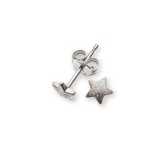 OGO2057 - Boucles d'oreilles puces étoiles or blanc 750 ice mat