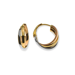 OGO7001 - Créoles tricolores (or jaune/blanc/rouge) 750