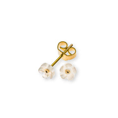 OPE1010 - Boucles d'oreilles clous en or jaune 750 fleur en nacre