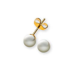 OPE1026 - Boucles d'oreilles perles or jaune 750 perle de culture d'eau douce ronde