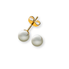 OPE1027 - Boucles d'oreilles perles or jaune 750 perle de culture d'eau douce ronde 6.0-6.5mm.