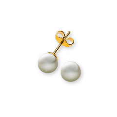OPE1028 - Boucles d'oreilles puces or jaune 750 perle de culture d'eau douce ronde 6,5-70 mm